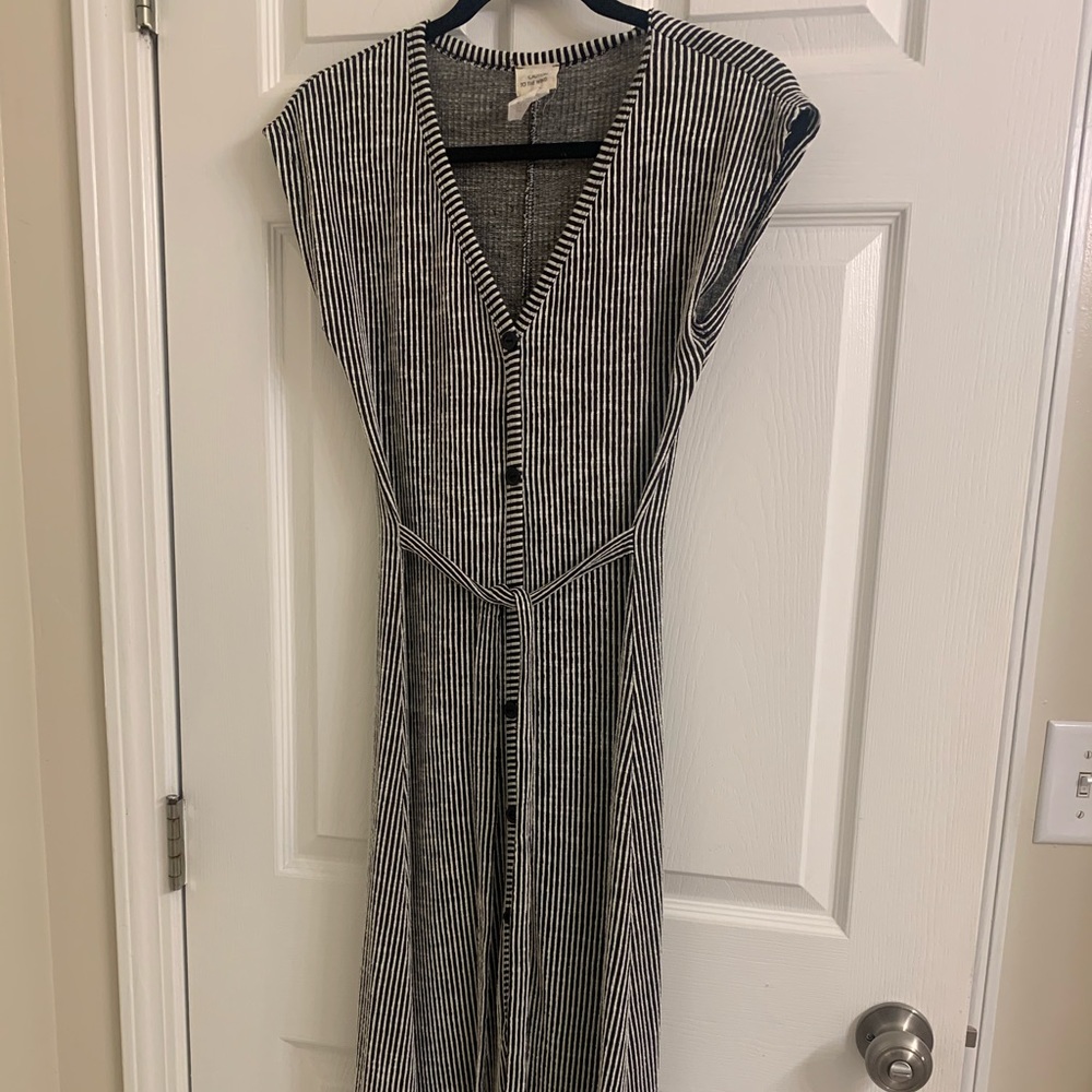 Maxi dress black & white stripes